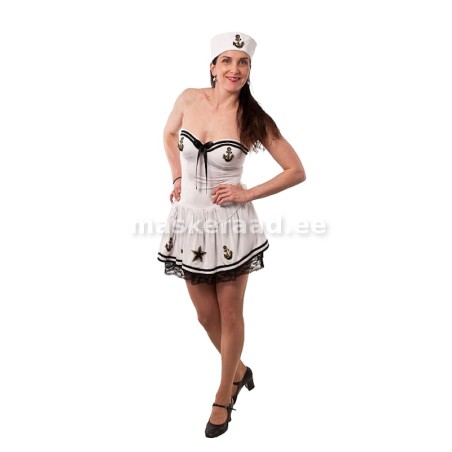 Valge madruse minikleidike ankrutega