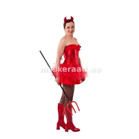 Punase korsetiga ja satsiseelikuga kuradike