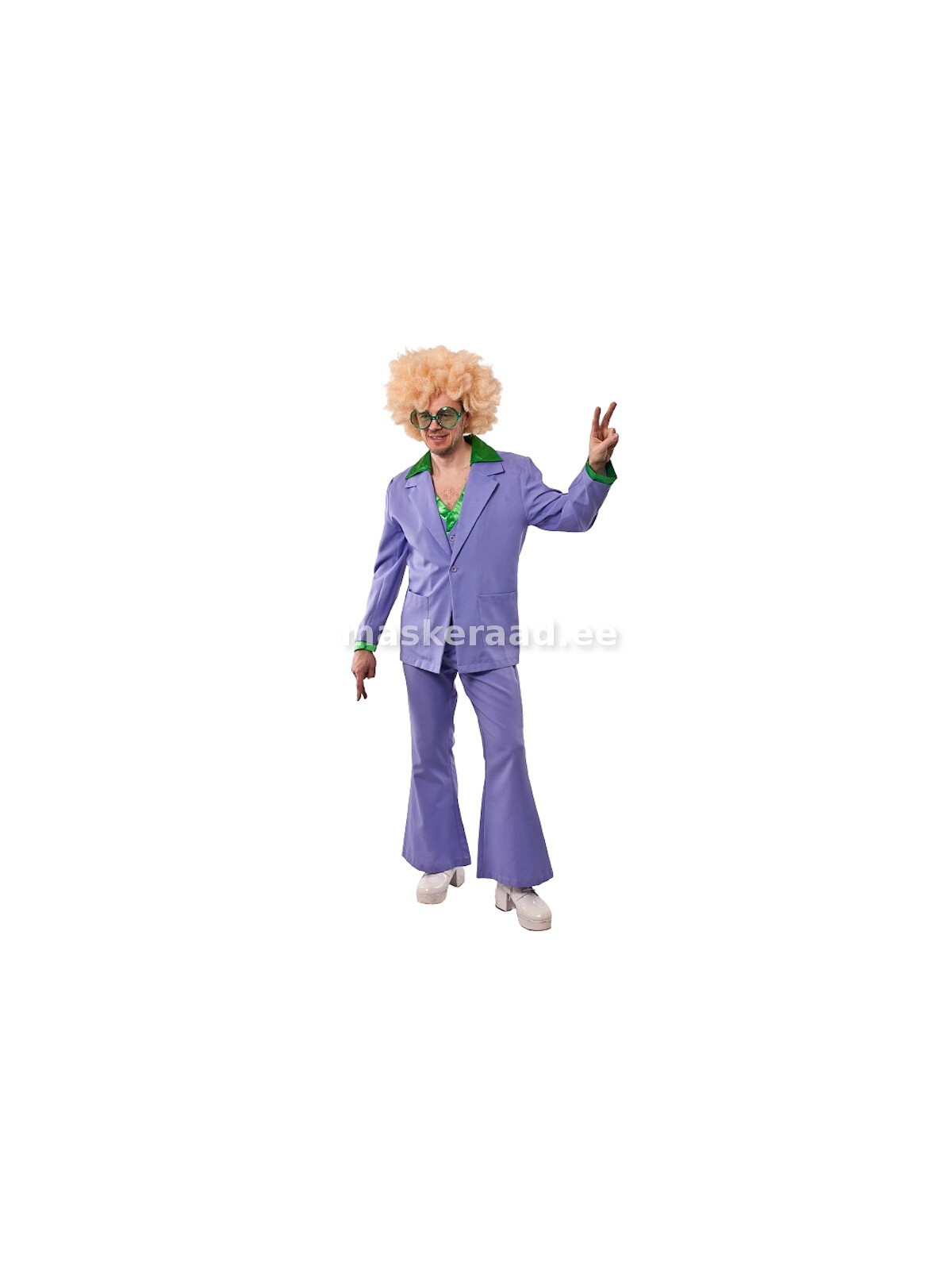 Seitsmekümnendate lilla rohelise särgiosaga ülikond