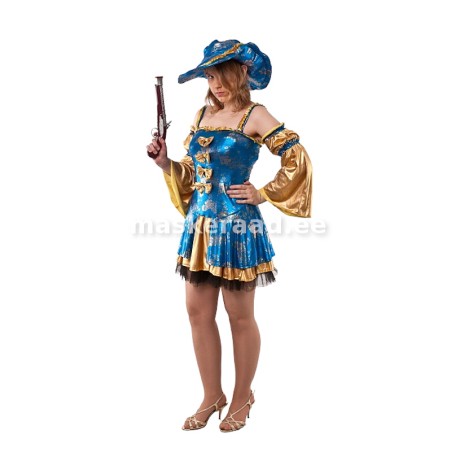 Sinikuldne mini piraaditari kleit