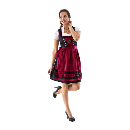Must kaunis dirndel veinipunase atlas põllega