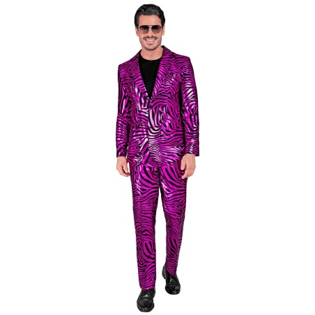 Fuksiaroosa sebramustriline sädelev ülikond