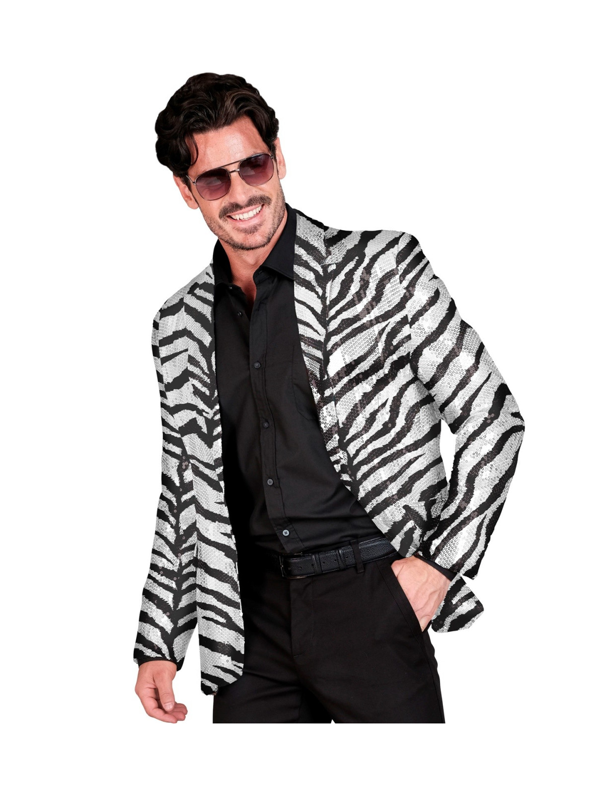 Sebramustriline litterpintsak must ja hõbe XL