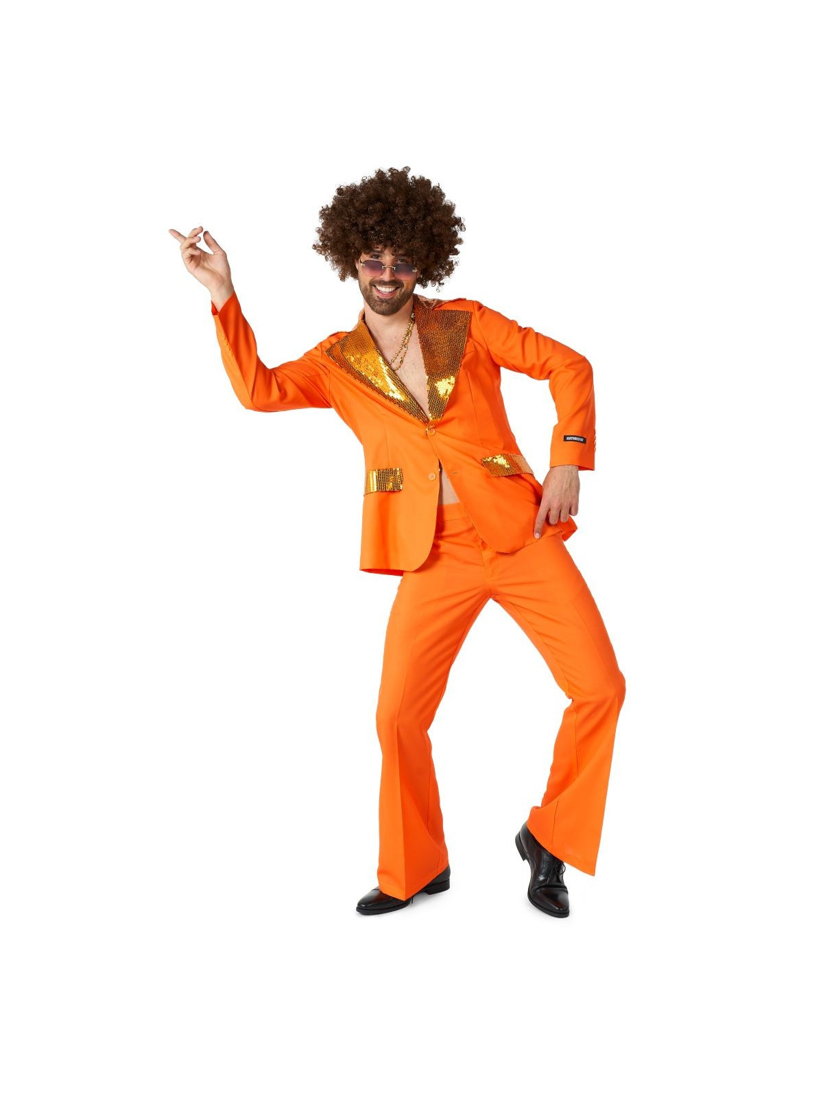 Oranž litrilise revääriga disko ülikond 52/54