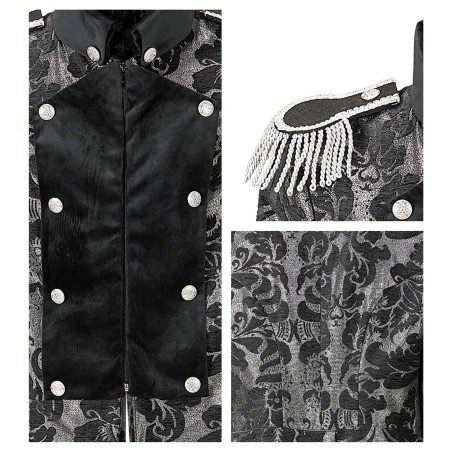 Hõbedaste pagunitega brokaatmustriga sabakuub XL