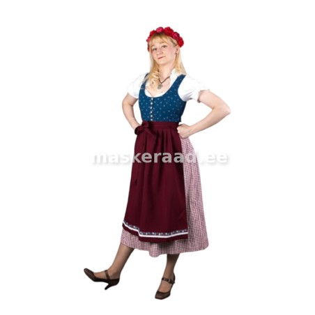 Baieri pikema seeliku ja tumepunase põllega kleit