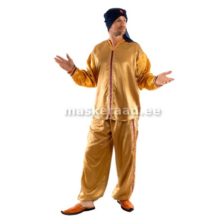 The Arab sultan of Golden blouse and pants
