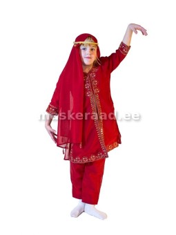 India tüdruku punane kostüüm