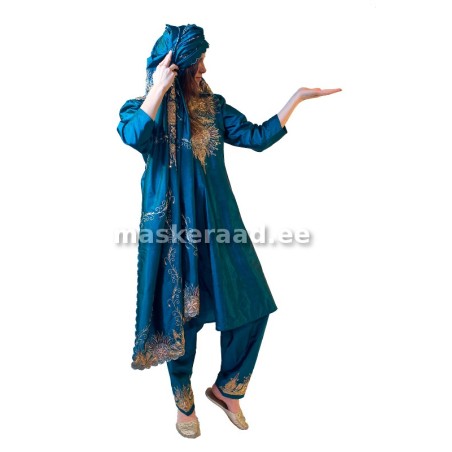 India-green, with Golden Embroidery Kit