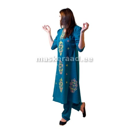 India sinine kostüüm kollaste ornamentidega