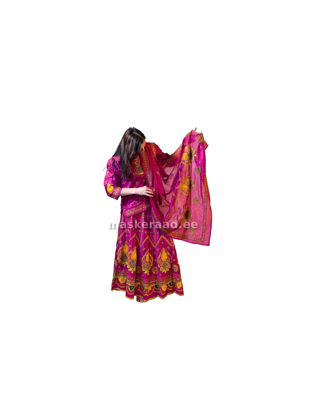 India erkroosa kuldsete tikanditega komplekt