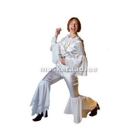 70-ndad, valgest atlasest kostüüm