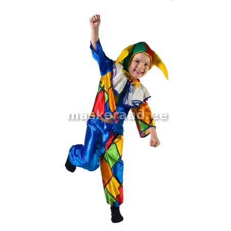 Kloun, rombilise mustriga kostüümis