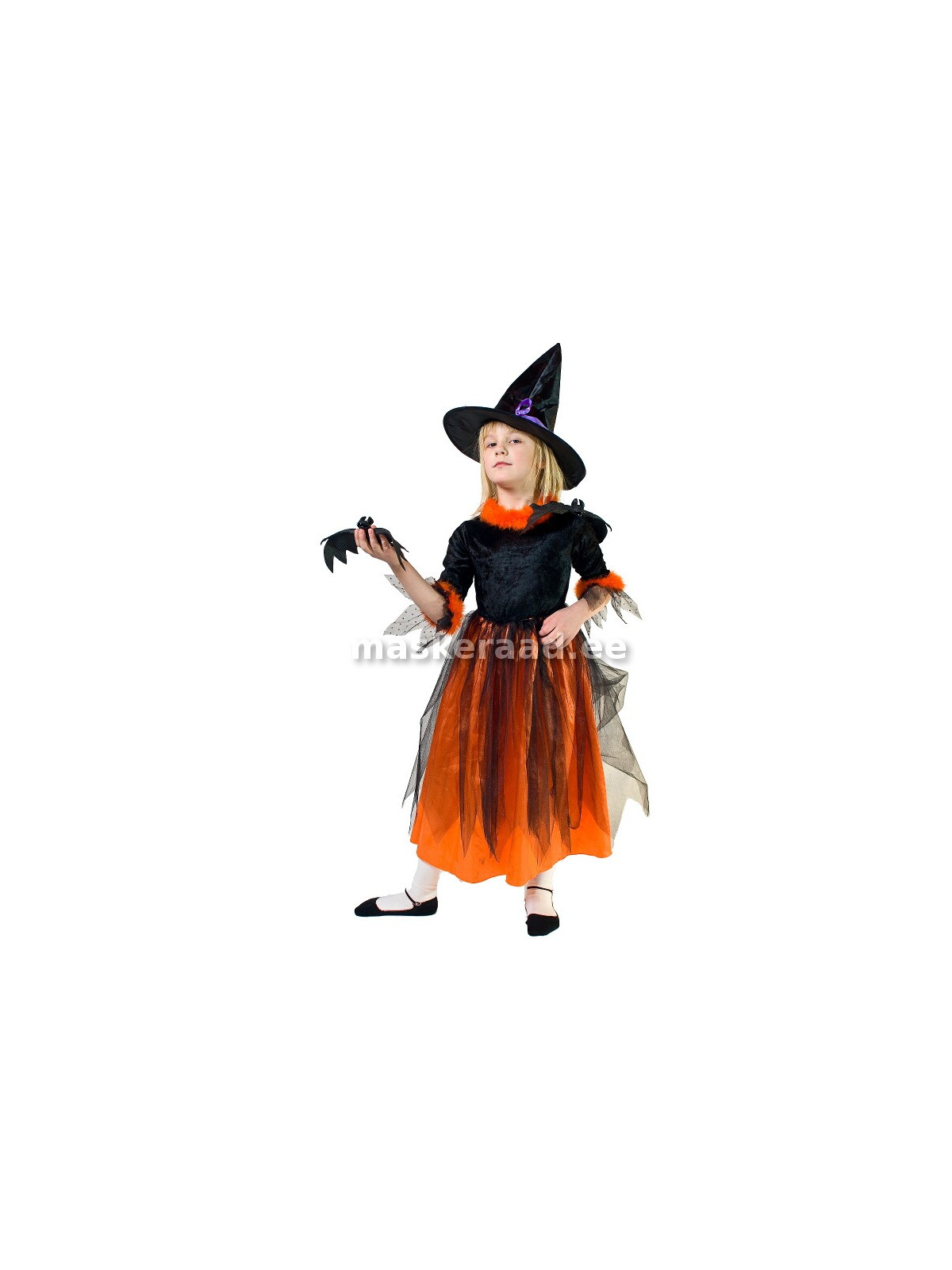Halloween, võlurprintsess oranžis kleidis