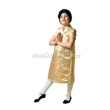 Hiina tütarlaps kreemis kleidis