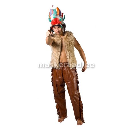 American Indian man in a furry jacket