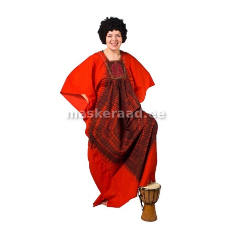 Africa, long red dress