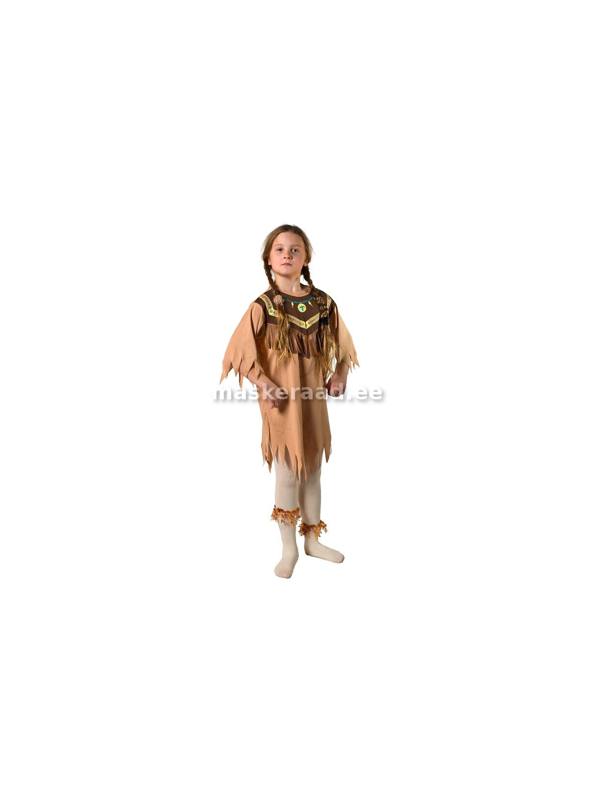 American Indian girl beige tuunikas