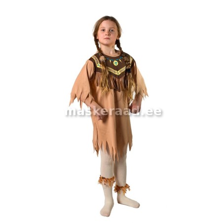 American Indian girl beige tuunikas