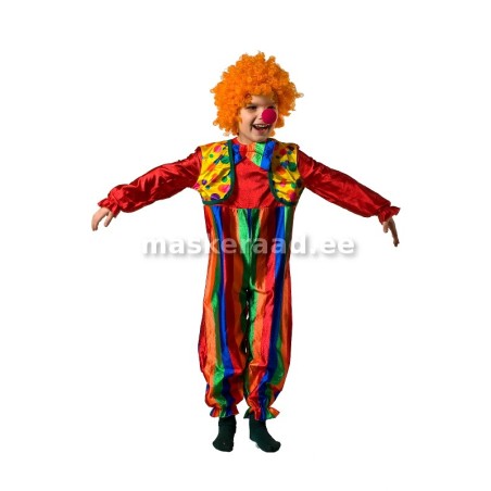 Kloun triibulises kombinesoonis