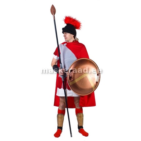 .Ajalooline Kreeka-Rooma gladiaator punase toogaga