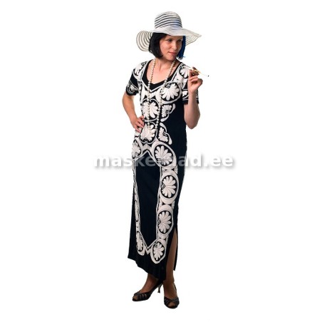 The 20-30s black and white geometric patterned dress