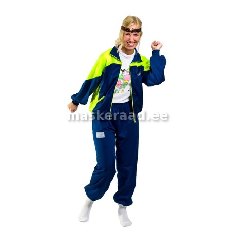 80-90ndad sinine läikiv dress