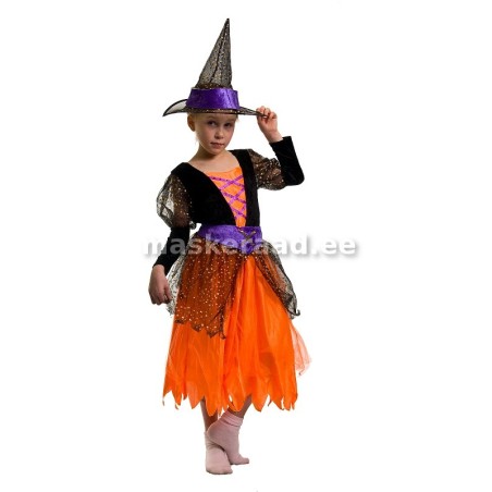 Halloween, printsess oranžmustas kleidis