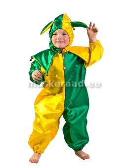 A clown with yellow-green