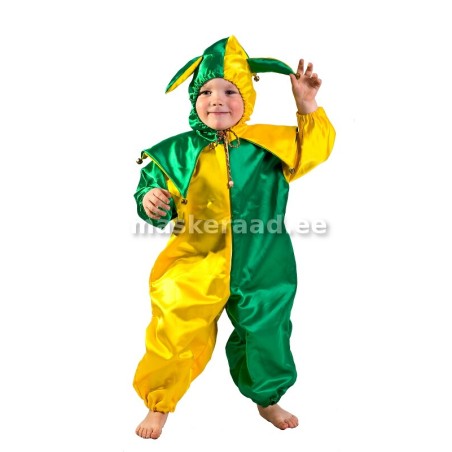 A clown with yellow-green