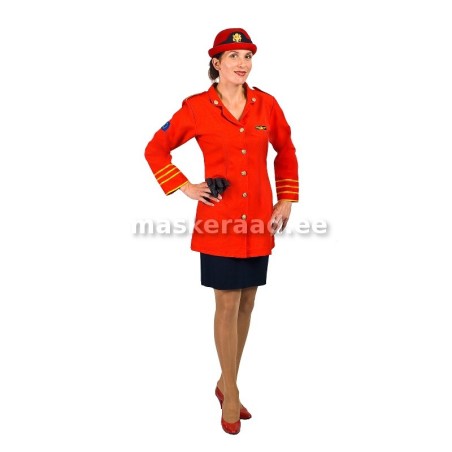 Пилот, стюардесса за помощь в красной форме