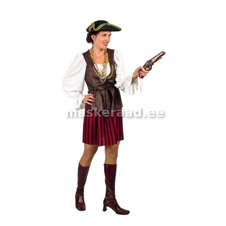 Piraaditar lühikese punasetriibulise seelikuga