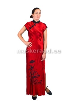 Hiinapärane pikk punane kleit