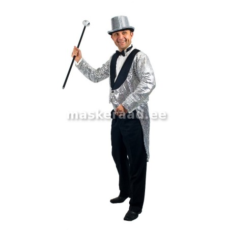 ..Konferansjee hõbelitrilises frakis