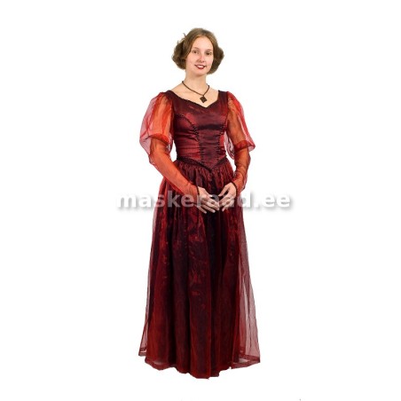 .Платье средневековой красный šifoonvarrukatega