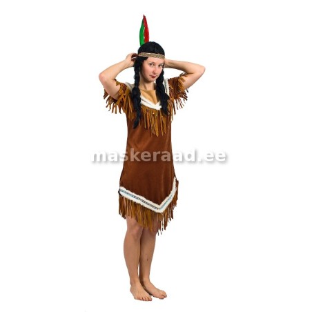 Indiaani neiu sametpruunis kleidis