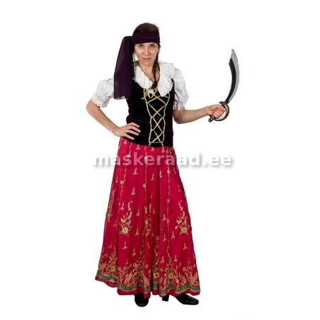 Piraaditar erkroosa kuldmustrilise seelikuga