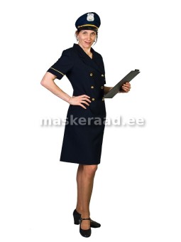 Politseitüdruk tumesinises...