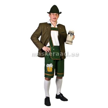 Baieri mees roheliste põlvpükste ja pintsakuga