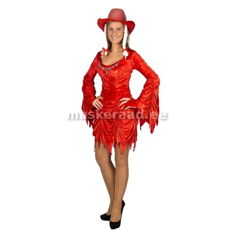 Jõuluvana abiline punases sametkleidis