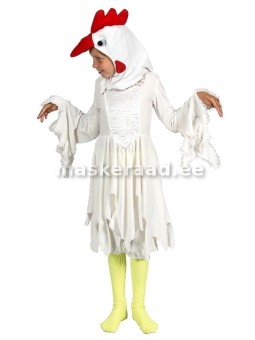 Bird, chicken, white dress