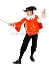 A musketeer with a red Cape, a large