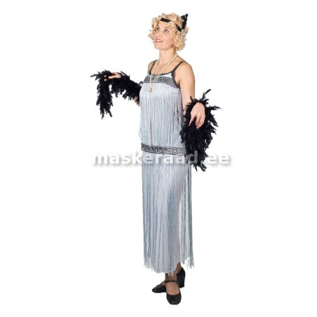 20 -30-ndad pikk hõbehall narmastega kleit