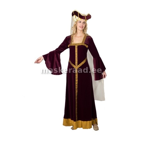 .Keskaegne tumepunane sametkleit rulltanuga