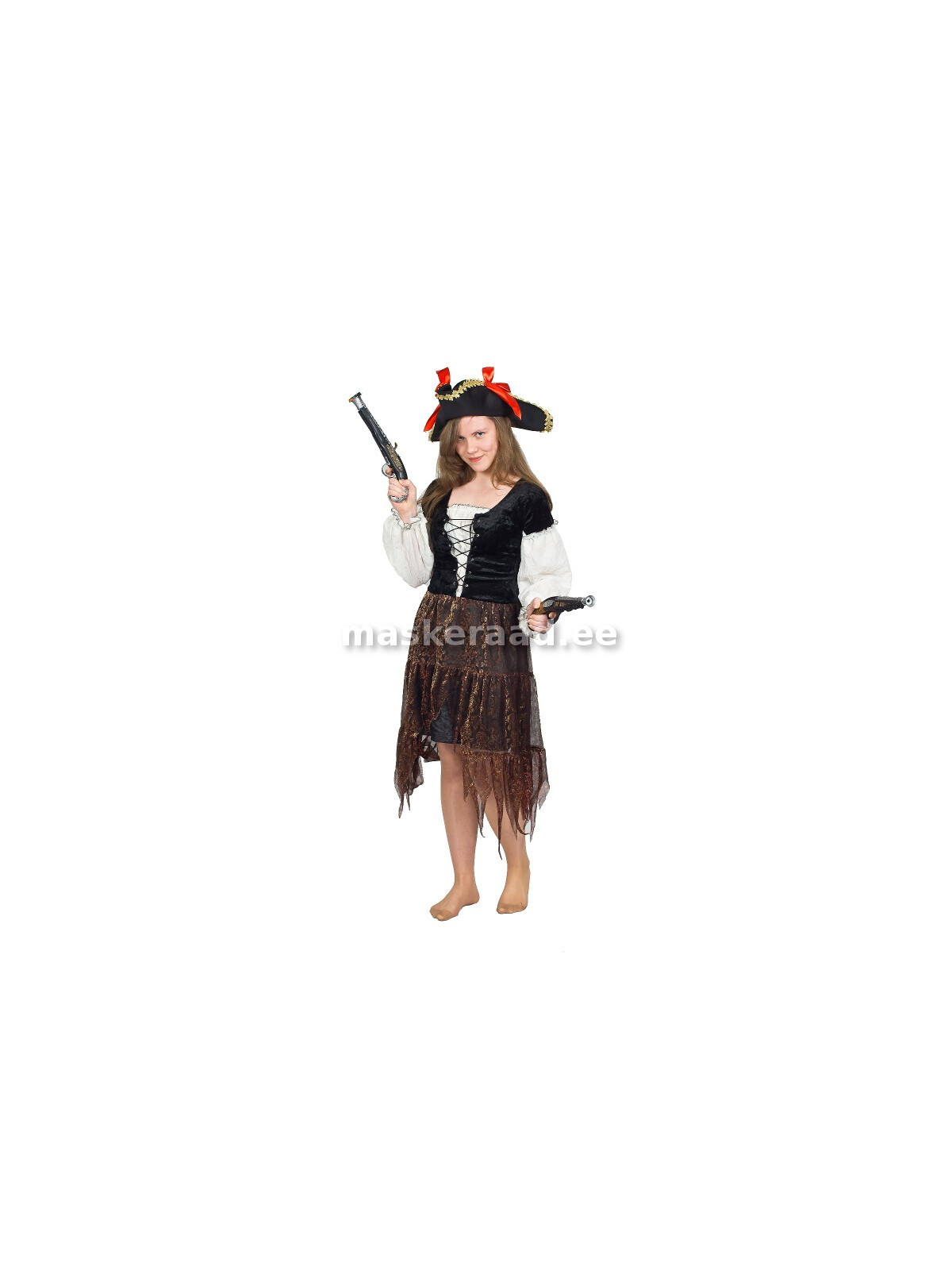 Piraaditar kuldselt helkivas seelikus