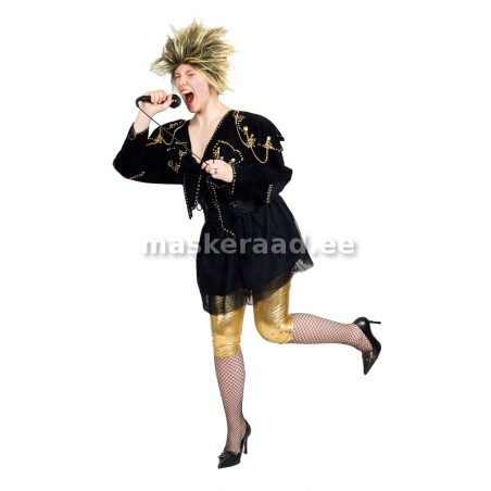 80 -ndad kuldsete neetide ja kettidega jakk