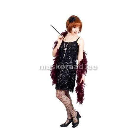 20 -30-ndad sädelevate volangidega must kleit