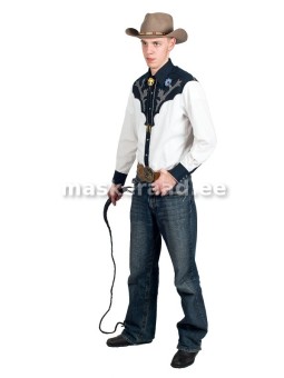 Cowboy blue, decorated with...