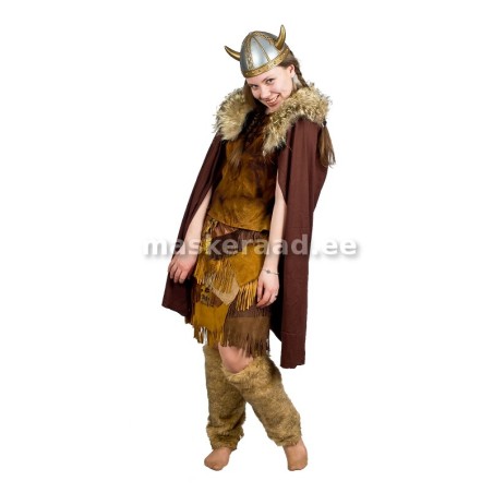 Viikingitüdruk lapilises nahkses seelikus