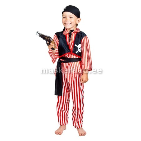 Piraat punasetriibulises kostüümis